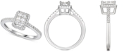 Macy's Cubic Zirconia Square Cluster Ring in Sterling Silver